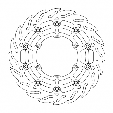 MOTO-MASTER TARCZA HAMULCOWA PŁYWAJĄCA FLAME PRZÓD SUPERMOTO 300MM Z ALUMINIOWYM ŚRODKIEM DO ZACISKU 4-TŁOCZKOWEGO MOTO-MASTER S