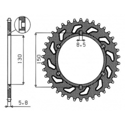 SUNSTAR 2023/01 ZĘBATKA TYLNA 245 41 HONDA XL 250R '83-'88, XR 500 '83-'85 (ŁAŃC. 520) (24541JT)