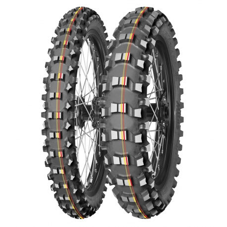 MITAS OPONA 120/80-19 TERRA FORCE MX-SM SOFT/MEDIUM 63M TT (CZERWONY/ŻÓŁTY PASEK) TYŁ DOT 2022 (DOT:DJDD/TTDD/DCDD) (26519)