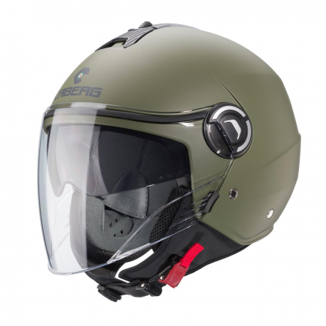 CABERG KASK OTWARTY JET Z BLENDĄ MODEL RIVIERA V4X KOLOR ZIELONY MAT - MILITARY GREEN ROZMIAR S