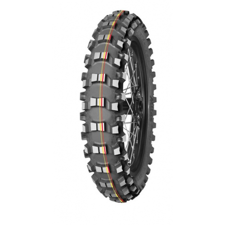 MITAS OPONA 90/100-14 TERRA FORCE MX-SM SOFT/MEDIUM 49M TT TYŁ (CZERWONY/ŻÓŁTY PASEK) DOT 2023 (DOT:XTDT/DJDT) (26032)