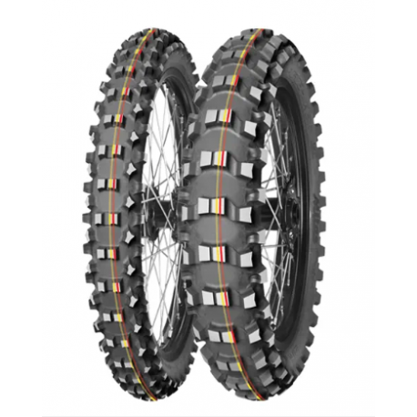 MITAS OPONA 80/100-12 TERRA FORCE MX-SM SOFT/MEDIUM 50M TT TYŁ (CZERWONY/ŻÓŁTY PASEK) DOT 2022 (DOT:CTDD) (27597)