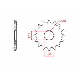 MTX PARTS 2023/03 ZĘBATKA PRZEDNIA 440 13 YAMAHA YZ 125 '87-'04 (JTF564.13) (ŁAŃC. 520)