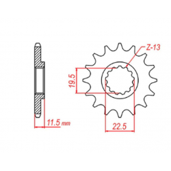 MTX PARTS 2023/03 ZĘBATKA PRZEDNIA 4101 14 SUZUKI DRZ 125 '03-'13 (JTF409.14) (ŁAŃC. 428)