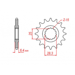 MTX PARTS 2023/03 ZĘBATKA PRZEDNIA 2168 14 YAMAHA YFZ 450/YFM 700 RAPTOR '06-'19 (JTF1592.14) (ŁAŃC. 520)