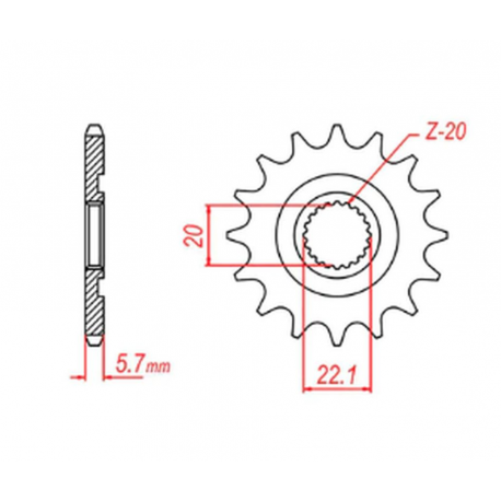 MTX PARTS 2023/03 ZĘBATKA PRZEDNIA 2103 12 YAMAHA YZF 250 '01-'17, WR 250F '01-'17 (JTF1590.12) (ŁAŃC. 520) (JTF1590.12)