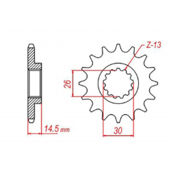 MTX PARTS 2023/03 ZĘBATKA PRZEDNIA 340 13 HONDA CR 125 '87-'03 (JTF326.13) (ŁAŃC. 520)