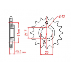 MTX PARTS 2023/03 ZĘBATKA PRZEDNIA 345 15 HONDA NX 650, FX 650, YAMAHA XT 660, FMX (JTF308.15) (ŁAŃC. 520)