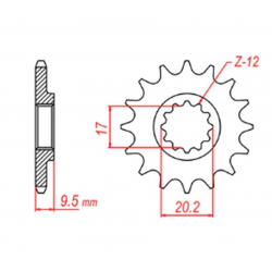 MTX PARTS 2023/03 ZĘBATKA PRZEDNIA 7005 13 KTM SX 65 '98-'18 (JTF1906.13) (ŁAŃC. 420)