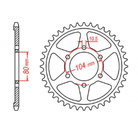 MTX PARTS 2023/03 ZĘBATKA TYLNA 488 41 KAWASAKI ZX9R '98-'01 (JTR488.41) (ŁAŃC. 530)