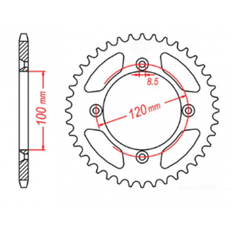 MTX PARTS 2023/03 ZĘBATKA TYLNA 798 49 SUZUKI RM 80/85, YAMAHA YZ 80/85 '93-'14 (JTR798.49) (ŁAŃC. 428)