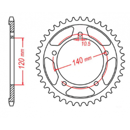 MTX PARTS 2023/03 ZĘBATKA TYLNA 4398 47 SUZUKI DL 650 V-STORM '04-'19 (JTR1792.47) (ŁAŃC. 525)