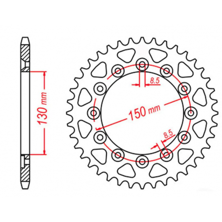 MTX PARTS 2023/03 ZĘBATKA TYLNA 245 41 HONDA XL 600 LM '85-'88 (JTR245/2.41) (ŁAŃC. 520)