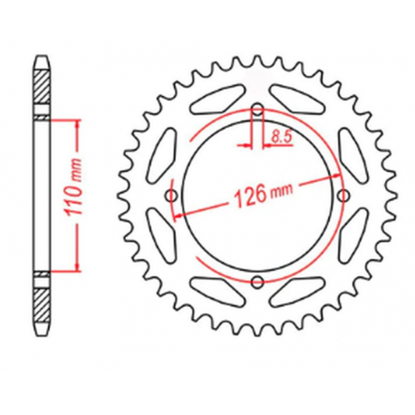 MTX PARTS 2023/03 ZĘBATKA TYLNA 4418 47 KAWASAKI KX 65 '02-'20 (JTR1465.47) (ŁAŃC. 420)