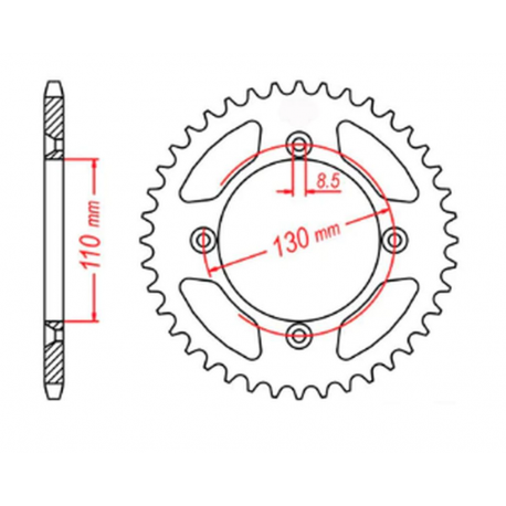 MTX PARTS 2023/03 ZĘBATKA TYLNA 4306 49 HONDA CR 80/85 '85-'07 (JTR215.49) (ŁAŃC. 420)