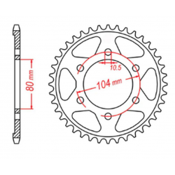 MTX PARTS 2023/03 ZĘBATKA TYLNA 4359 42 KAWASAKI Z 1000 '03-'06, ABS '10-'13 (JTR1489.42) (ŁAŃC. 525)