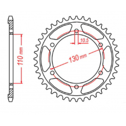 MTX PARTS 2023/03 ZĘBATKA TYLNA 4385 46 YAMAHA R6 '06-'20, MT09 '14-'19, SUZUKI GSXR 750 '11-'19, GSXR 1000 '17-'19, XSR 900 '16