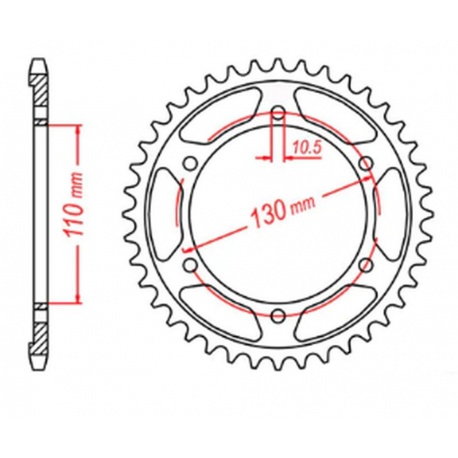 MTX PARTS 2023/03 ZĘBATKA TYLNA 4385 46 YAMAHA R6 '06-'20, MT09 '14-'19, SUZUKI GSXR 750 '11-'19, GSXR 1000 '17-'19, XSR 900 '16