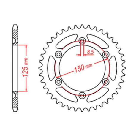 MTX PARTS 2023/03 ZĘBATKA TYLNA 899 40 KTM SX/EXC (JTR897.40) (ŁAŃC. 520)