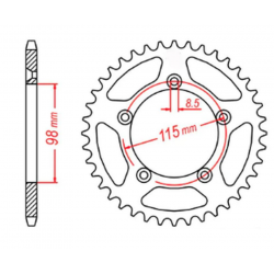 MTX PARTS 2023/03 ZĘBATKA TYLNA 4552 48 KTM SX 65 '12-'18 (JTR894.48) (ŁAŃC. 420)