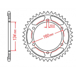 MTX PARTS 2023/03 ZĘBATKA TYLNA 4405 42 HONDA CBR 600RR '03-'06 (PC37) (JTR1307.42) (ŁAŃC. 525)