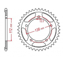 MTX PARTS 2023/03 ZĘBATKA TYLNA 4384 43 HONDA NC 700/750S '12-'19, NC 700/750X '12-'19 (JTR1316.43) (ŁAŃC. 520)