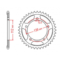 MTX PARTS 2023/03 ZĘBATKA TYLNA 4350 40 HONDA CB 500 '94-'03, CB 750F '93-'03 (JTR1332.40) (ŁAŃC. 525)