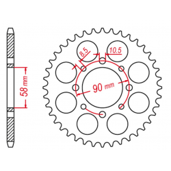 MTX PARTS 2023/03 ZĘBATKA TYLNA 279 45 HONDA XL 125V VARADERO '01-'13 (JTR273.45) (ZAMIENNA Z 4668 45) (ŁAŃC. 520)