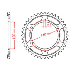 MTX PARTS 2023/03 ZĘBATKA TYLNA 498 42 KAWASAKI VN 800 CLASSIC '96-'06, VN 800 VULKAN '97-'05 (JTR499.42) (ŁAŃC. 530)