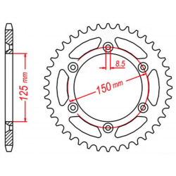 MTX PARTS ZĘBATKA TYLNA RAPTOR 899 50 KTM SX/EXC ULTRALIGHT SAMOOCZYSZCZAJĄCA (JTR897.50SC) (ŁAŃC. 520)