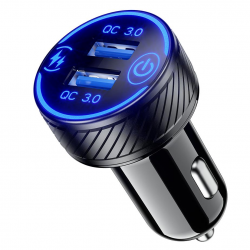 BIKETEC UNIWERSALNA ŁADOWARKA PODWÓJNA USB QC 3.0 - 36 W QUICK CHARGE DO GNIAZDA ZAPALNICZKI