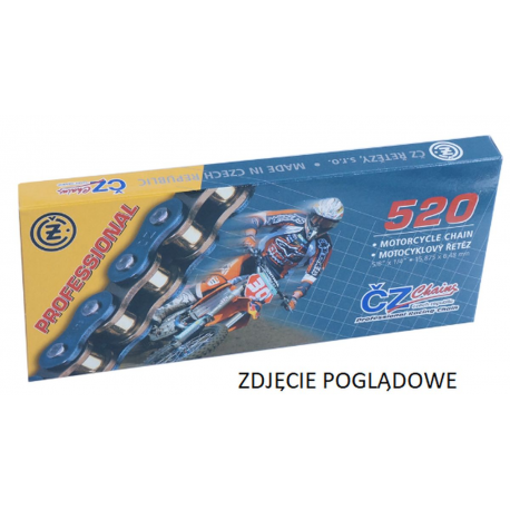 CZ ŁAŃCUCH NAPĘDOWY 520 SDZZ (118 OGNIW) ACTIVE RING (X-RING) ZŁOTY DO 900 CCM STREET (HIGH PERFORMANCE) (41,5 KN) + ZAKUWKA DRĄ