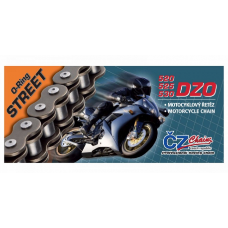 CZ ŁAŃCUCH NAPĘDOWY 530 DZX (112 OGNIW) ACTIVE RING (X-RING) CHROM DO 1200 CCM (43,0 KN) + ZAKUWKA DRĄŻONA