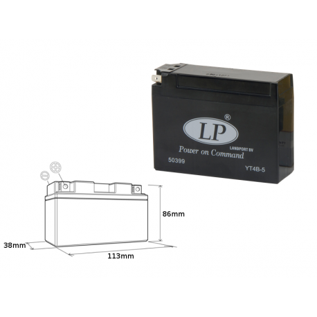 LANDPORT AKUMULATOR YT4B-5 12V 2,5AH 114X39X86 BEZOBSŁUGOWY - ZALANY (15)