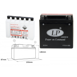 LANDPORT AKUMULATOR YTX14BS 12V 12AH 152X88X147 BEZOBSŁUGOWY - ELEKTROLIT OSOBNO (4) UE2019/1148