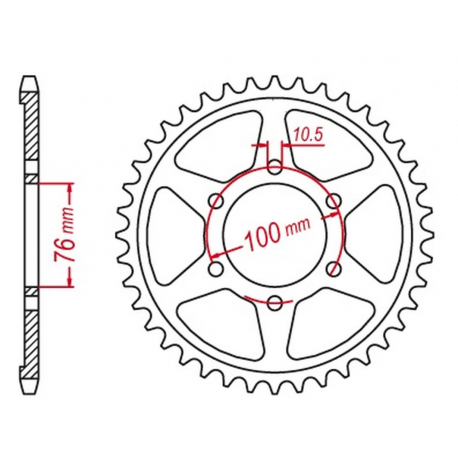 MTX PARTS 2023/03 ZĘBATKA TYLNA 825 45 SUZUKI GSF 1200 BANDIT '95-'05 (ŁAŃC. 530) - PATRZ 816 45 (JTR816.45)