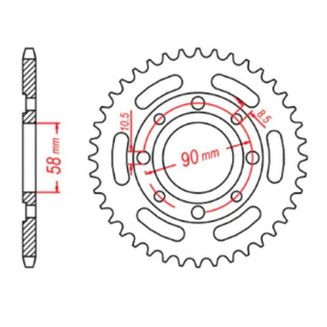 MTX PARTS 2023/03 ZĘBATKA TYLNA 279 33 HONDA CB 250 TWO FIFTY, NIGHTHAWK '92-'02, CMX 250 REBEL (JTR279.33) (ŁAŃC. 520)