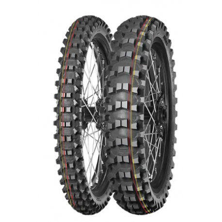 MITAS OPONA 100/100-18 TERRA FORCE MX-SM SOFT/MEDIUM 59M TT TYŁ DOT 20223(DOT:JPDT) (CZERWONY/ŻÓŁTY PASEK) (26311)