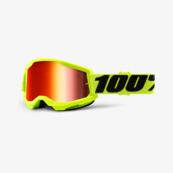 100 PROCENT (2023) GOGLE MODEL STRATA 2 NEON YELLOW - MIRROR PINK LENS KOLOR ŻÓŁTY FLUO SZYBKA CZERWONE LUSTRO