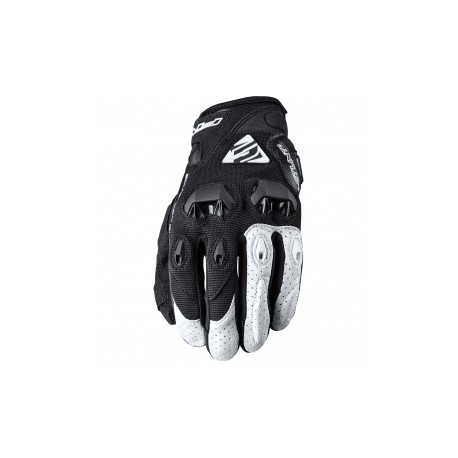 FIVE GLOVES RĘKAWICE SKÓRZANO-TEKSTYLNE STUNT EVO KOLOR CZARNY/BIAŁY ROZMIAR 11 (XL)