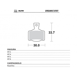 MOTO-MASTER BIKE PRO KLOCKI HAMULCOWE ROWEROWE ORGANICZNE SPORT PASUJE DO MAGURA MT 2, MT 4, MT 6, MT 8, CAMPAGNOLO ROAD DISC