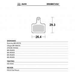 MOTO-MASTER BIKE PRO KLOCKI HAMULCOWE ROWEROWE ORGANICZNE SPORT PASUJE DO PASUJE DO SHIMANO DURA ACE BR-R9170, ULTEGRA BR-R8070,