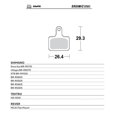 MOTO-MASTER BIKE PRO KLOCKI HAMULCOWE ROWEROWE ORGANICZNE SPORT PASUJE DO PASUJE DO SHIMANO DURA ACE BR-R9170, ULTEGRA BR-R8070,