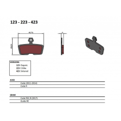 BRENTA BIKE KLOCKI HAMULCOWE ROWEROWE E-BIKE MTB / SZOSA / ELEKTRYK PASUJE DO AVID CODE (2011-2014) CODE R, SRAM CODE RSC / R (2