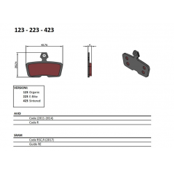 BRENTA BIKE KLOCKI HAMULCOWE ROWEROWE SINTER SPIEKANE METALICZNE MTB / SZOSA / ELEKTRYK PASUJE DO AVID CODE (2011-2014) CODE R,