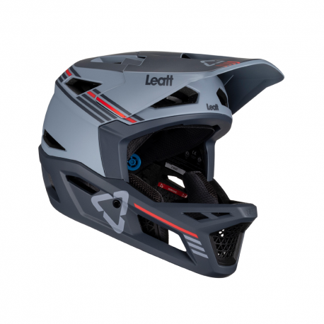 LEATT (2023) KASK ROWEROWY MTB GRAVITY 4.0 V23 HELMET TITANIUM KOLOR CZARNY/GRAFITOWY ROZMIAR M (57-58 cm)