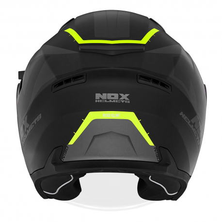 NOX KASK OTWARTY JET Z BLENDĄ N130 KLINT KOLOR CZARNY MAT/ZÓŁTY FLUO ROZMIAR M