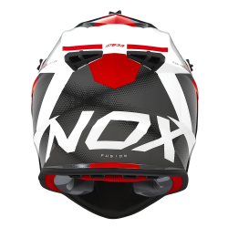 NOX KASK CROSS / OFFROAD N633 FUSION KOLOR BIAŁY/CZERWONY ROZMIAR XXL (ZAPIĘCIE MIKROMETRYCZNE)