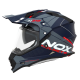 NOX KASK OFFROAD / TRAIL DUOSPORT (DUAL) N312 DRONE Z SZYBKĄ I BLENDĄ KOLOR CZARNY MAT/NIEBIESKI/CZERWONY ROZMIAR XXL