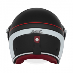 NOX PREMIUM KASK OTWARTY JET HERITAGE LINE KOLOR CZARNY MAT/CZERWONY/BIAŁY ROZMIAR M